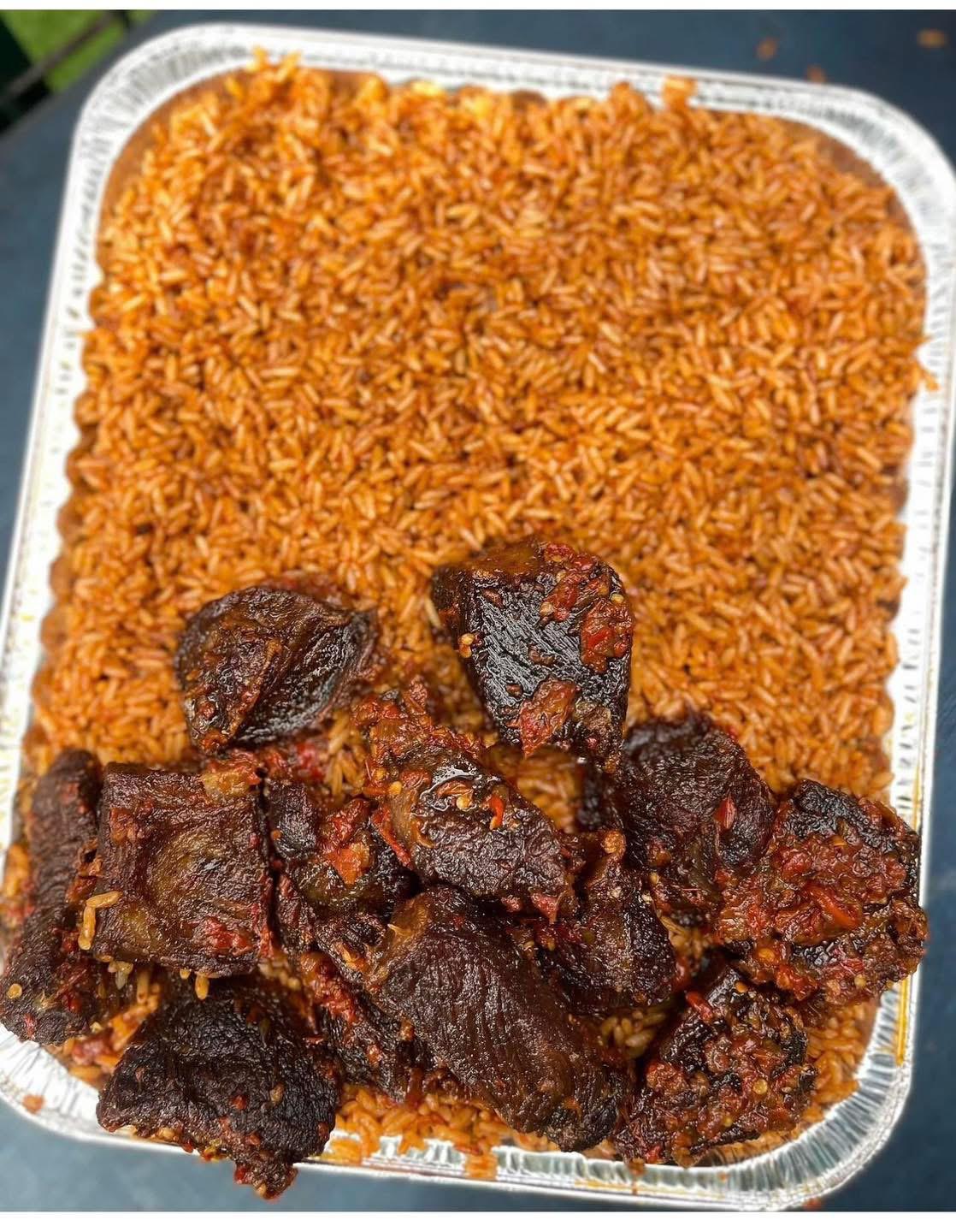 Authentic Nigerian Jollof Rice Serving